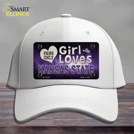 This Girl Loves Kansas State Novelty License Plate Hat Cotton / White