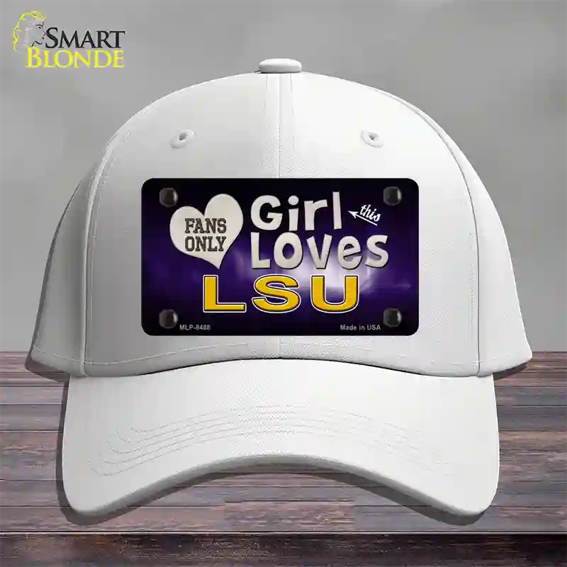 This Girl Loves LSU Novelty License Plate Hat Cotton / White