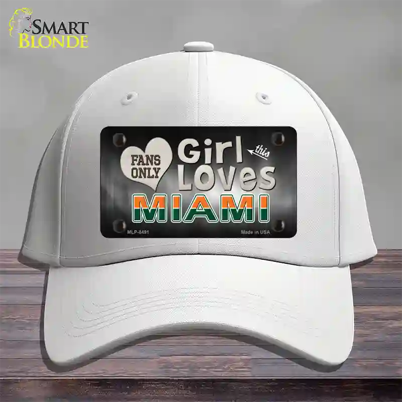 This Girl Loves Miami Novelty License Plate Hat Cotton / White