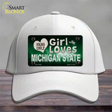 This Girl Loves Michigan State Novelty License Plate Hat Cotton / White