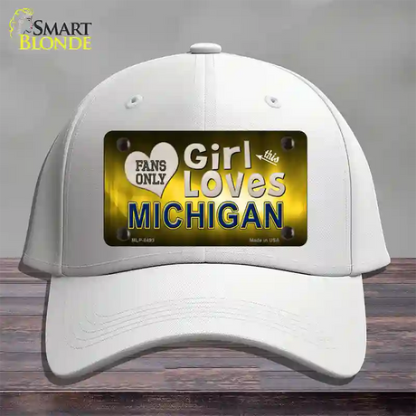 This Girl Loves Michigan Novelty License Plate Hat Cotton / White