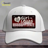 This Girl Loves Mississippi State Novelty License Plate Hat Cotton / White