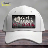 This Girl Loves South Carolina Novelty License Plate Hat Cotton / White