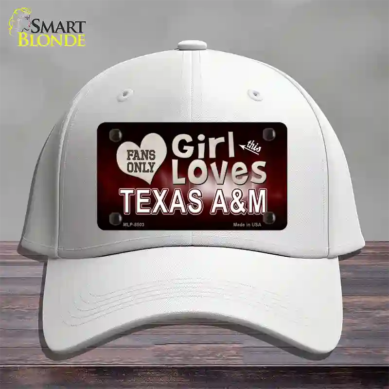 This Girl Loves Texas A&M Novelty License Plate Hat Cotton / White