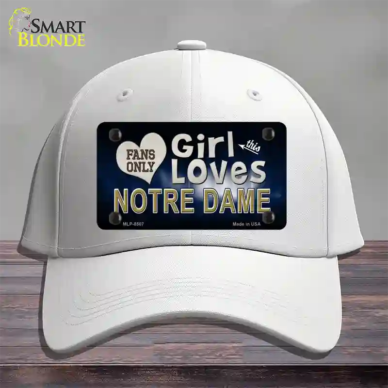 This Girl Loves Notre Dame Novelty License Plate Hat Cotton / White