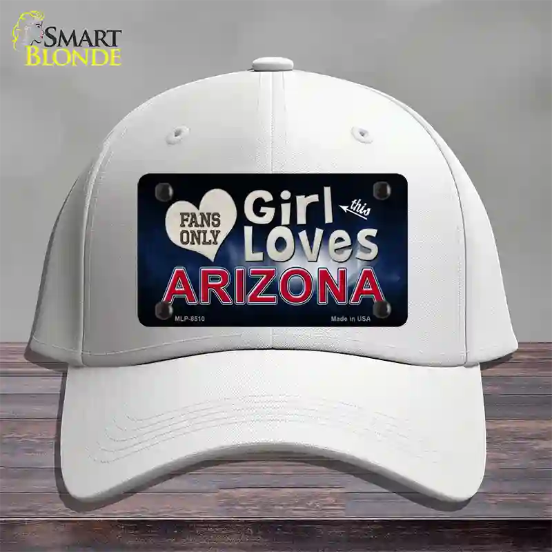 This Girl Loves Arizona Novelty License Plate Hat Cotton / White