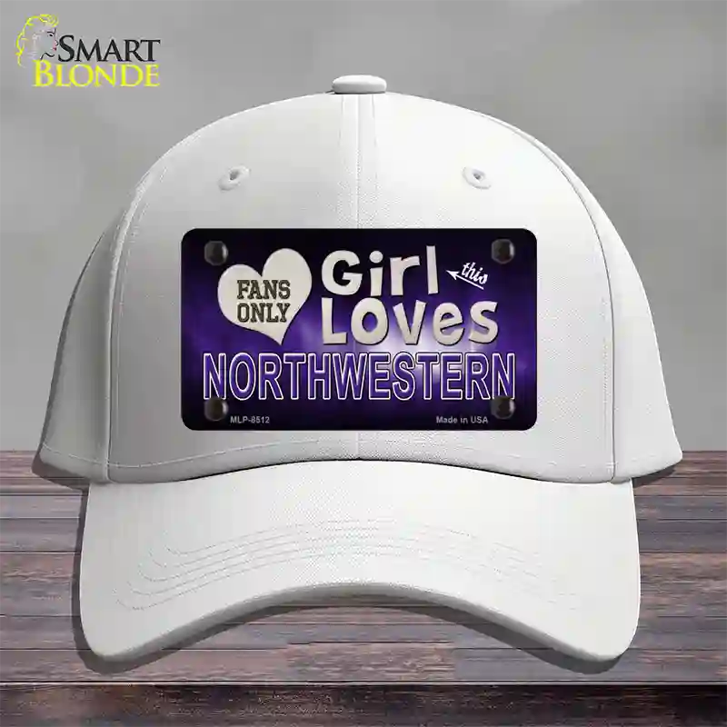 This Girl Loves Northwestern Novelty License Plate Hat Cotton / White