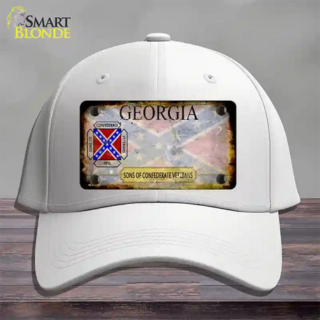 Georgia Rusty State Novelty License Plate Hat Cotton / White