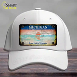 Michigan Rusty State Novelty License Plate Hat Cotton / White