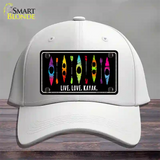 Live Love Kayak Novelty License Plate Hat Cotton / White