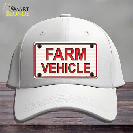 Farm Vehicle Novelty License Plate Hat Cotton / White