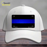 Police Diamond Thin Blue Line Novelty License Plate Hat Cotton / White