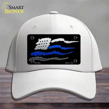 Thin Blue Line Flag Novelty License Plate Hat Cotton / White