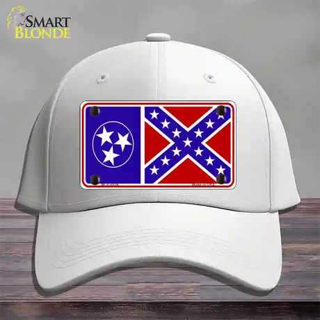 Confederate Flag Tennessee Novelty License Plate Hat Cotton / White