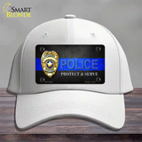 Police Badge Thin Blue Line Novelty License Plate Hat Cotton / White