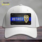 Retired Police Thin Blue Line Novelty License Plate Hat Cotton / White