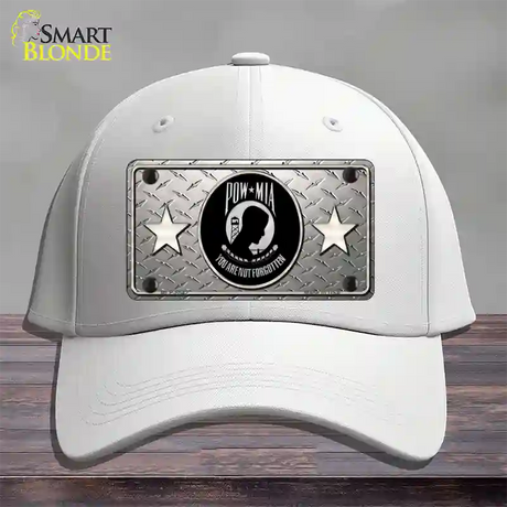 POW MIA Diamond Novelty License Plate Hat Cotton / White