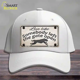 Gate Open Novelty License Plate Hat Cotton / White