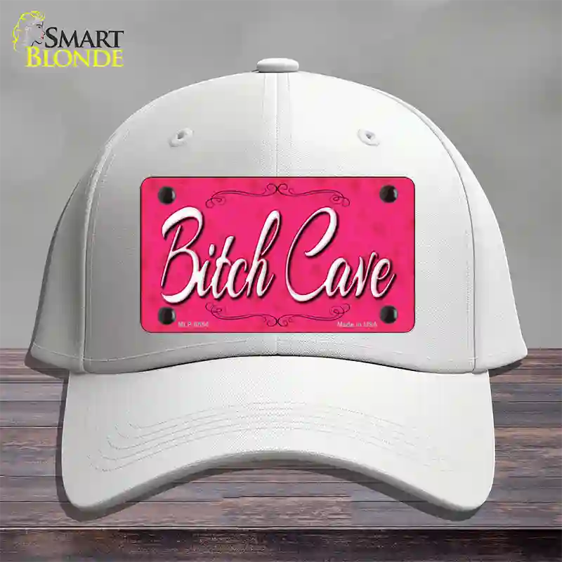 Bitch Cave Novelty License Plate Hat Cotton / White