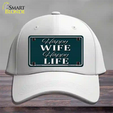 Happy Wife Happy Life Novelty License Plate Hat Cotton / White