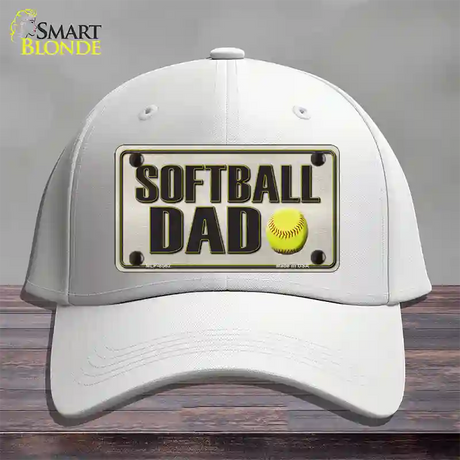 Softball Dad Novelty License Plate Hat Cotton / White