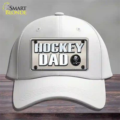 Hockey Dad Novelty License Plate Hat Cotton / White