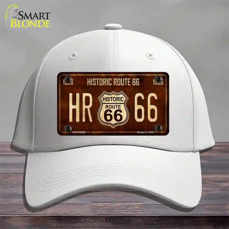 Historic Route 66 Vintage Novelty License Plate Hat Cotton / White