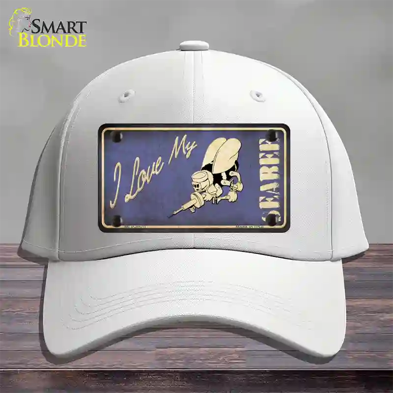 I Love My Seabee Novelty License Plate Hat Cotton / White