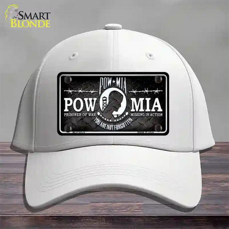 POW MIA Novelty License Plate Hat Cotton / White