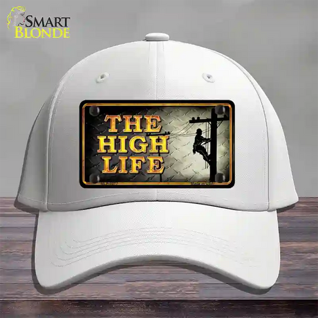 The High Life Novelty License Plate Hat Cotton / White