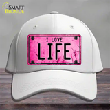 I Love Life Novelty License Plate Hat Cotton / White