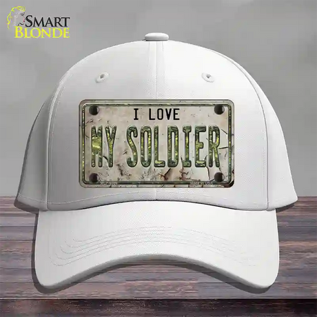 I Love My Solider Novelty License Plate Hat Cotton / White