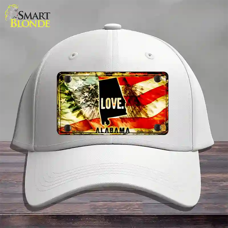 Alabama Love Novelty License Plate Hat Cotton / White