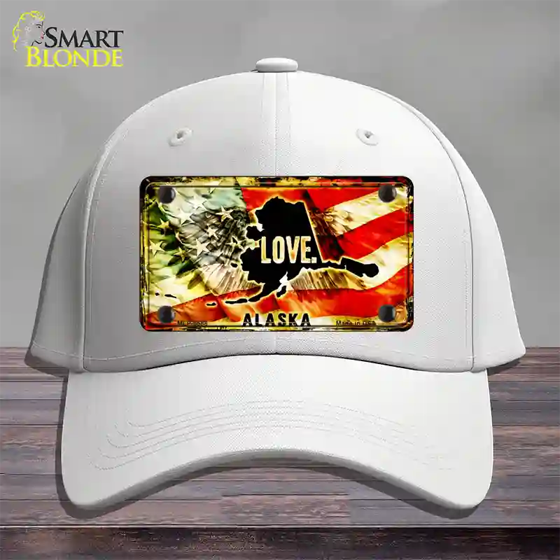 Alaska Love Novelty License Plate Hat Cotton / White