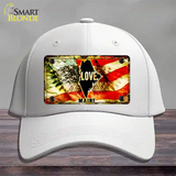 Maine Love Novelty License Plate Hat Cotton / White