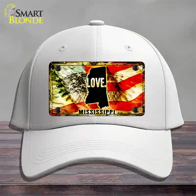 Mississippi Love Novelty License Plate Hat Cotton / White