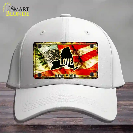 New York Love Novelty License Plate Hat Cotton / White