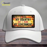 I Love My Country Novelty License Plate Hat Cotton / White