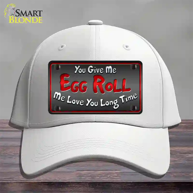 Egg Roll Novelty License Plate Hat Cotton / White