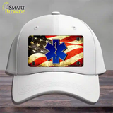 EMT Logo With USA Flag Novelty License Plate Hat Cotton / White