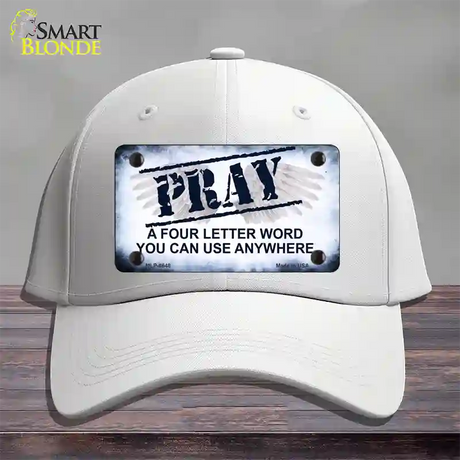 Pray Novelty License Plate Hat Cotton / White