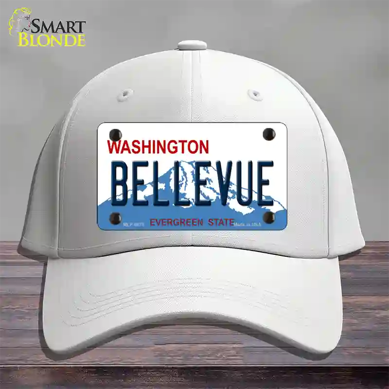 Bellevue Washington Novelty License Plate Hat Cotton / White