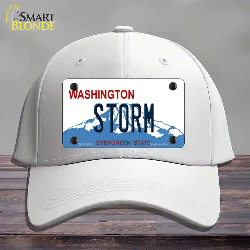 Storm Washington Novelty License Plate Hat Cotton / White