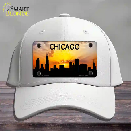 Chicago Silhouette Novelty License Plate Hat Cotton / White