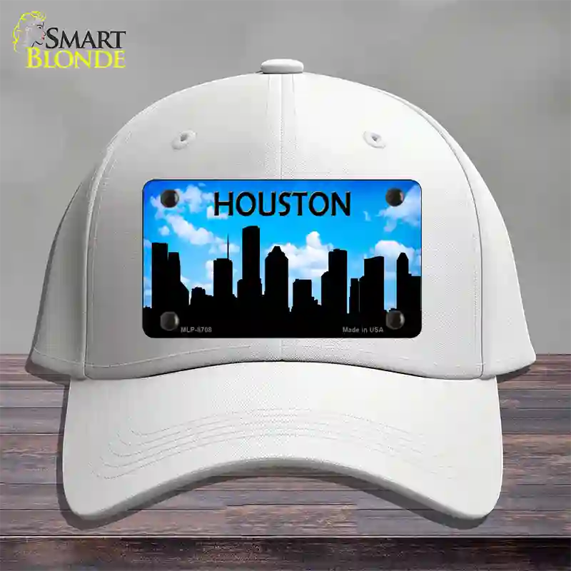 Houston Silhouette Novelty License Plate Hat Cotton / White