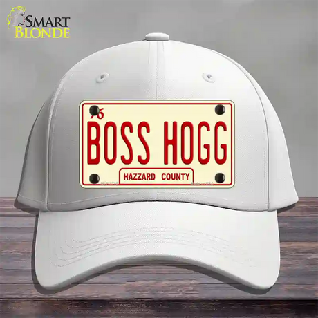 Boss Hogg Hazzard County Novelty License Plate Hat Cotton / White