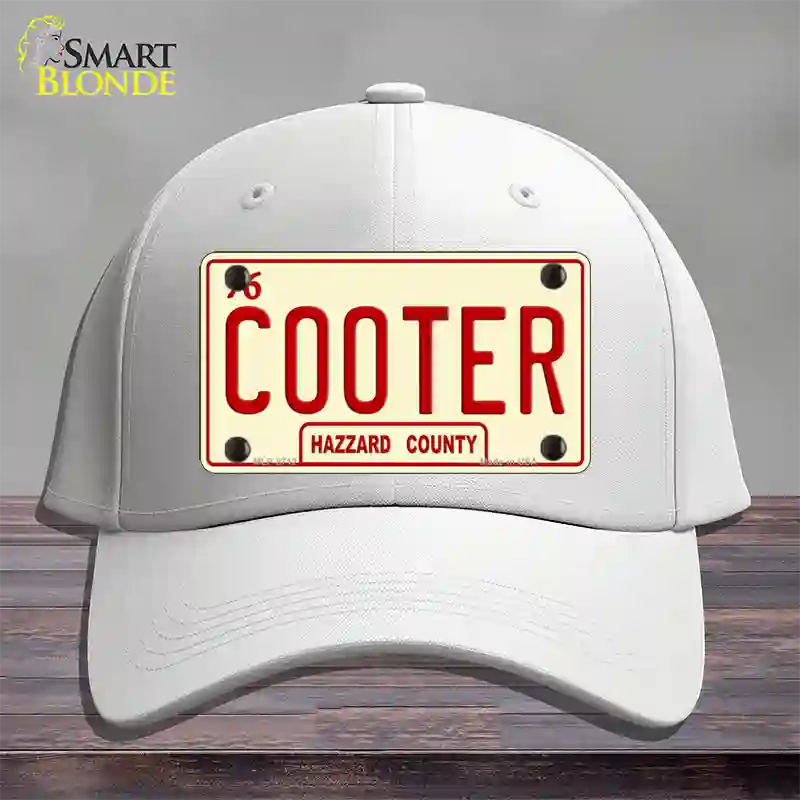 Cooter Novelty License Plate Hat Cotton / White