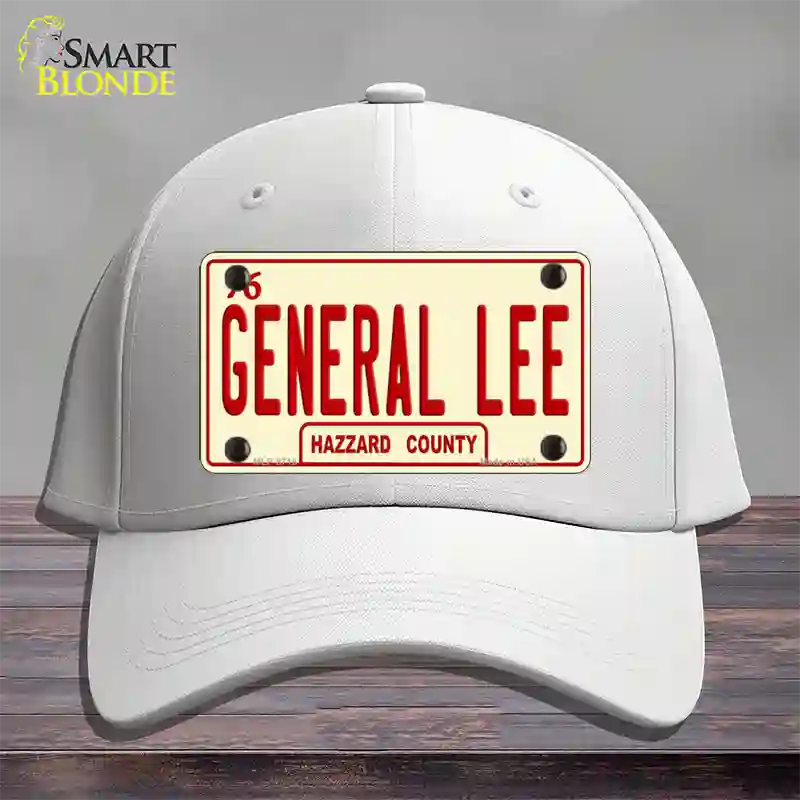 General Lee Hazzard County Novelty License Plate Hat Cotton / White