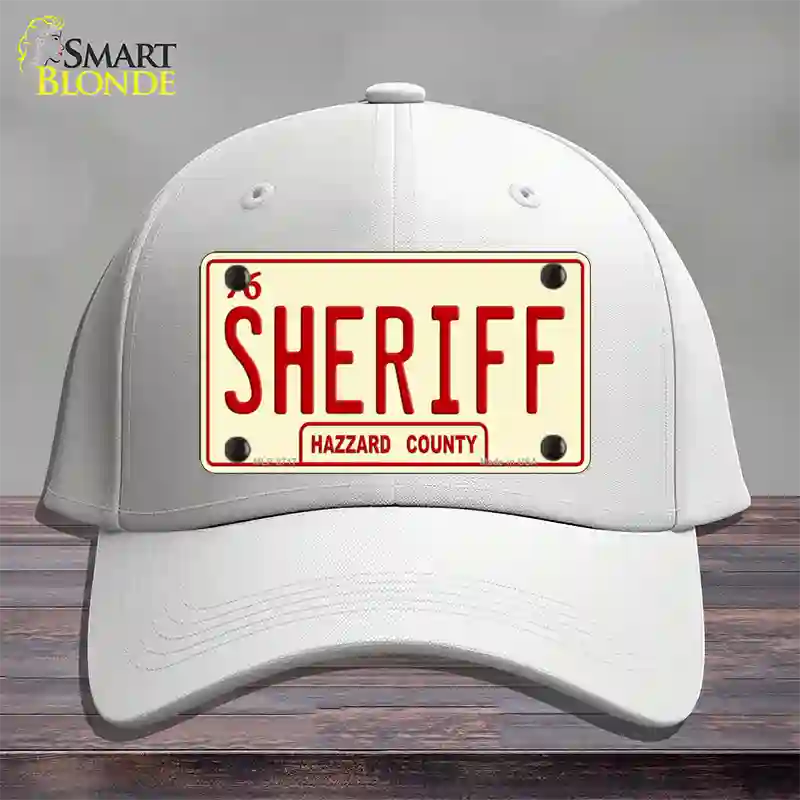 Sheriff Novelty License Plate Hat Cotton / White