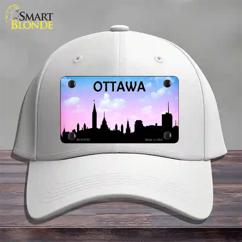 Ottawa Silhouette Novelty License Plate Hat Cotton / White